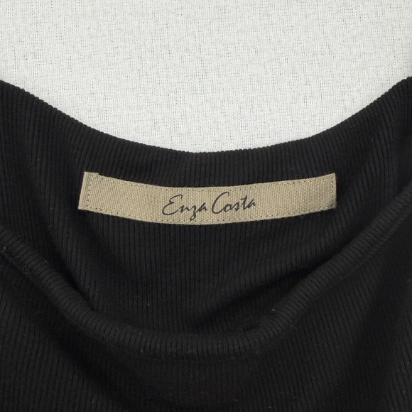 ENZA COSTA Silk Knit Essential Strappy Dress Women Small Black Maxi Long LBD NEW - Picture 9 of 15